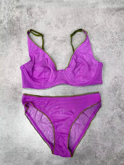 YUQI French Summer Bra - Sexy Euro Color-Block Lingerie | Slim Push-Up Lift & Anti-Sag Support | Anti-Sag Comfort Fit Underwear