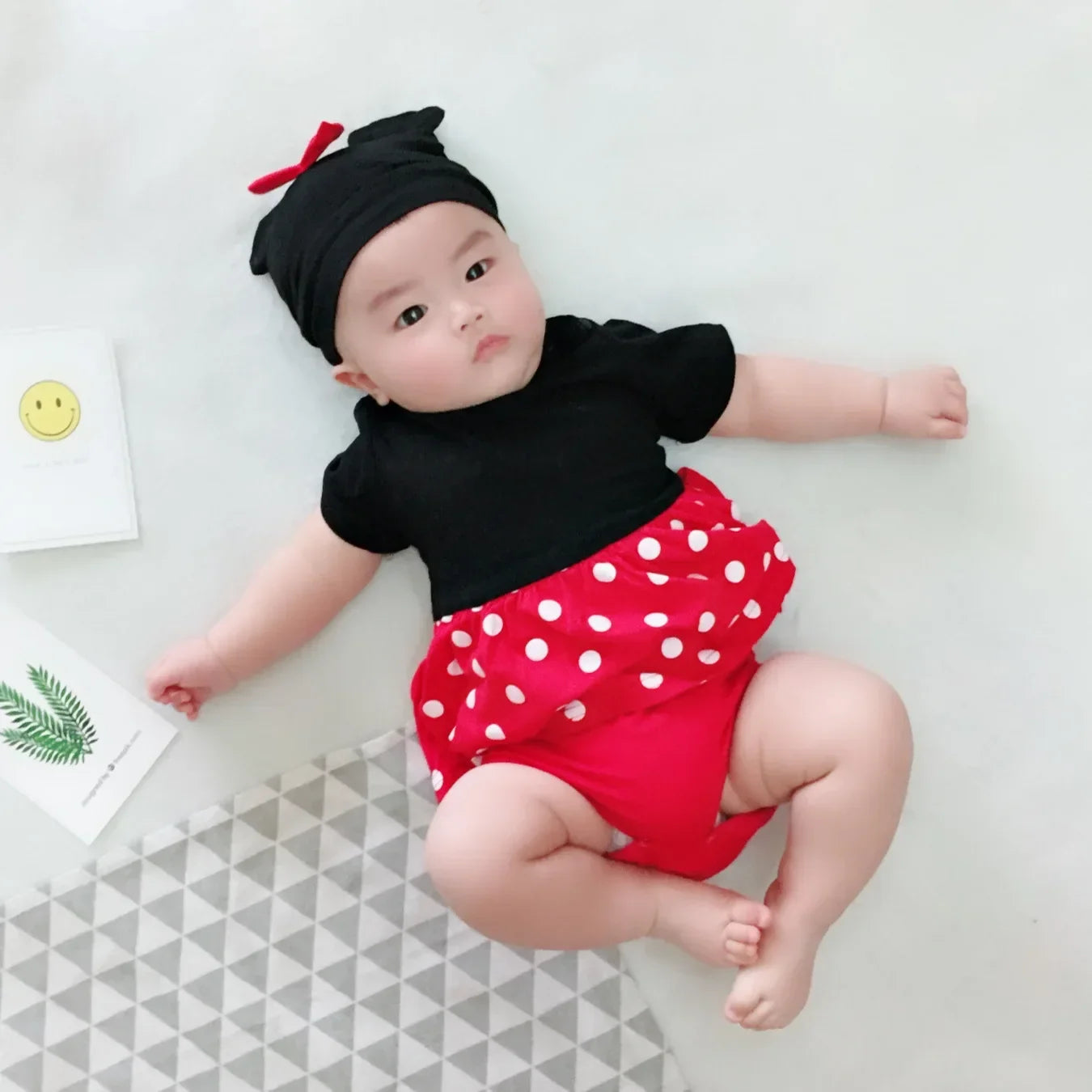 Summer Cotton Mickey Minnie Baby Rompers Cartoon 2pcs Jumpsuit Triangle Climbing Suit Skirt Two-piece Suit