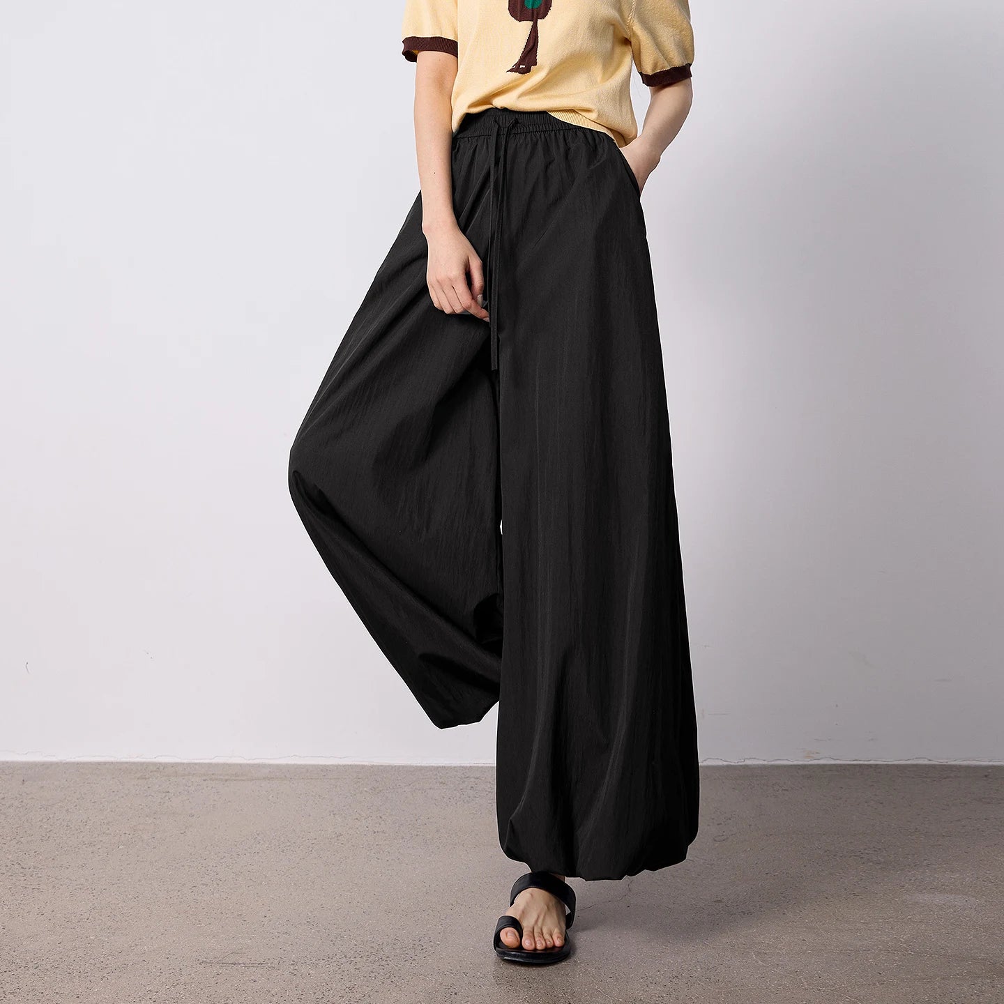 TOYOUTH Women's Wrinkle-Resistant Wide Leg Pants 2026 Summer New Straight Cut Bud Trousers, Travel Friendly