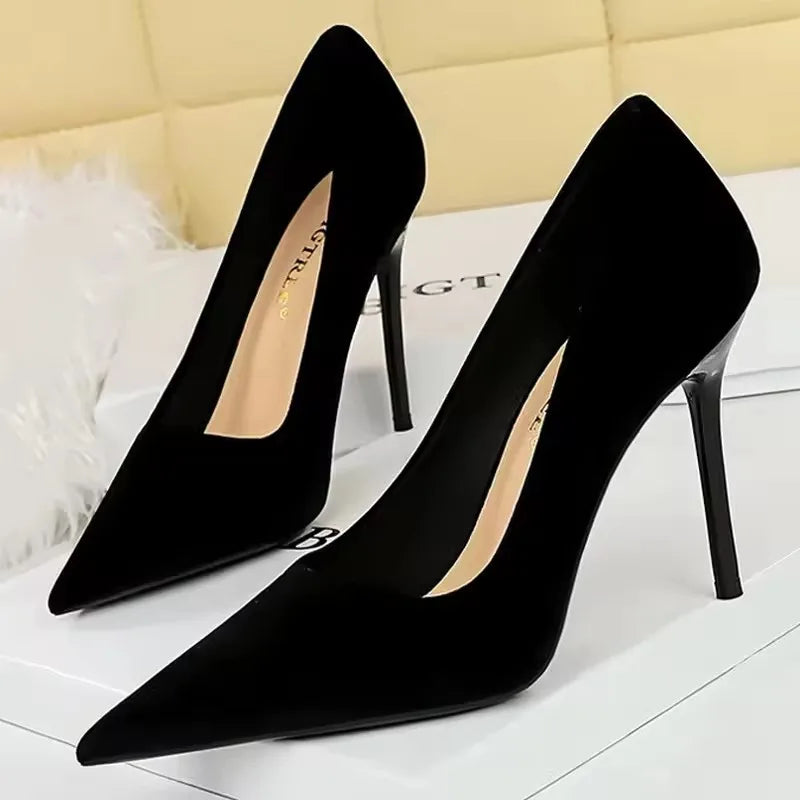 BIGTREE Shoes Fashion High Heels Women Shoes Suede Women Pumps Sexy Party Shoes Stilettos Heels Ladies Shoes Female Pumps 2026