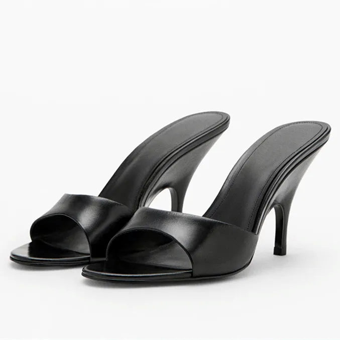 Sexy Peep Toe Women Slippers Stable Wedge Heeled Sandals for Ladies Luxury Rhinestone Detail Summer Shoes Elegant Party Heels