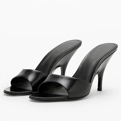 Sexy Peep Toe Women Slippers Stable Wedge Heeled Sandals for Ladies Luxury Rhinestone Detail Summer Shoes Elegant Party Heels