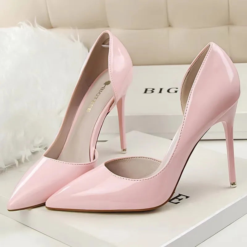 BIGTREE Shoes 2026 Women Pumps Patent Leather High Heels Stiletto Sexy Party Shoes OL Career Women Heels Office Shoes 12 Colors