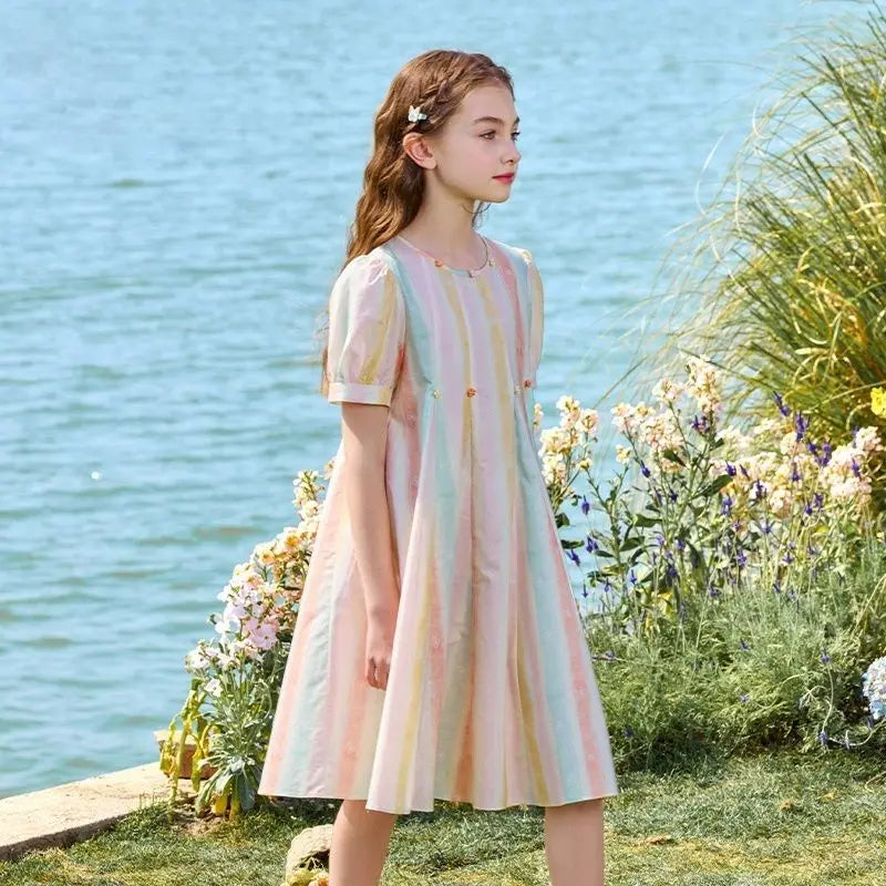 Rainbow Dress Princess Girl Dresses 12 Years Girls Children's Elegant Beautiful 10 14 Old Fashion Clothes Girls' From Party Kids
