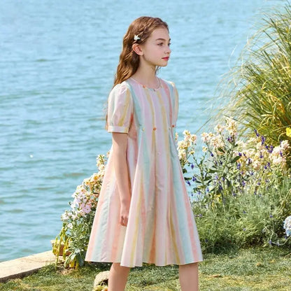 Rainbow Dress Princess Girl Dresses 12 Years Girls Children's Elegant Beautiful 10 14 Old Fashion Clothes Girls' From Party Kids