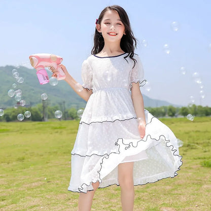 Chiffon Princess Dress Children's Elegant Girl Girls Fashion Clothes Little Girl's From 10 14 Years Old Summer Dresses 8 Child 7