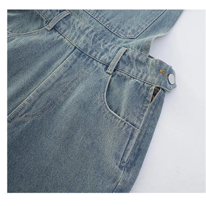 High Quality Children Bib Jeans Jumpsuit for Teenage Girl Causal Denim Suspender Overalls Kids Fashion Stylish Dungarees 5-14Y