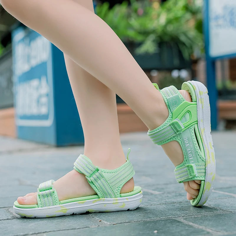 Girls Sandals, Summer Outdoor Sports Sandals, Big Children Casual Beach Shoes, Comfortable Children Fashion Non-Slip Sandals 40
