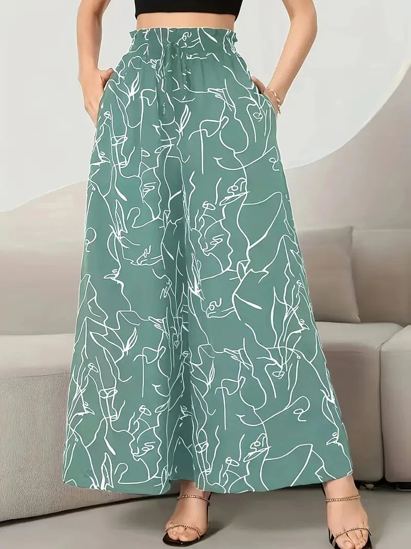 New Style Skirt Waist-length Culottes Women's Summer Long Draped with Large Hem Pants