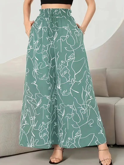 New Style Skirt Waist-length Culottes Women's Summer Long Draped with Large Hem Pants
