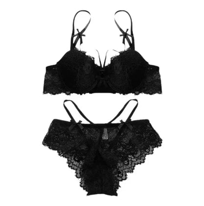 MOYISU Push Up Bra Set 32-38 AB SL French Lace Underwire Luxury Bow Bralette Allure Support Breathable Comfort Summer Flash Sale