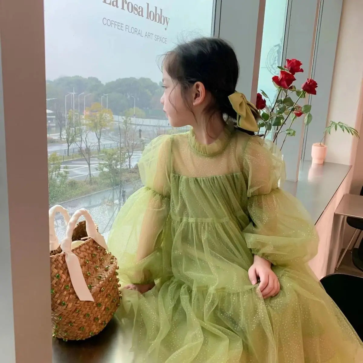2025 Spring New Arrival Girls' Korean Style A-line Tulle Princess Dresses - Stylish Summer Dresses for 4-12 Years Old