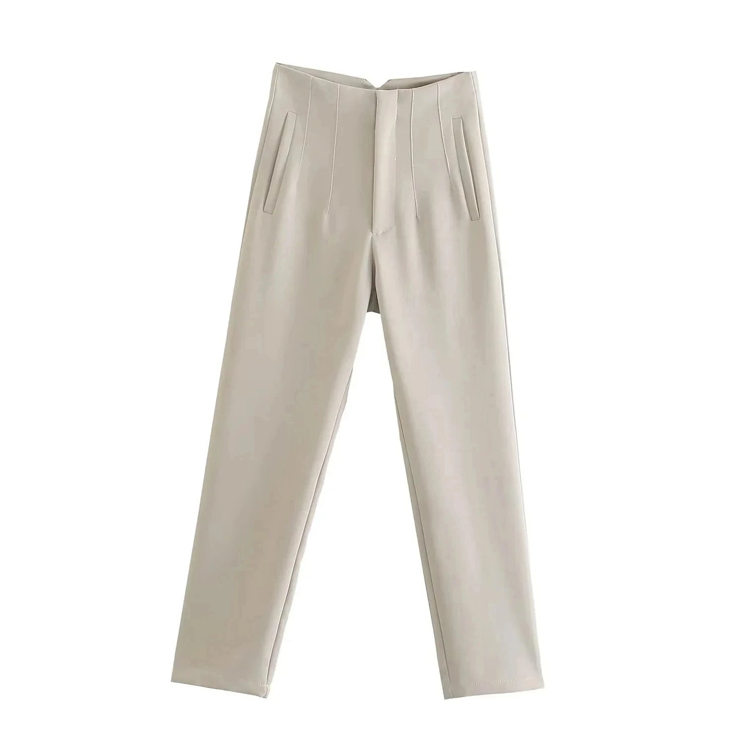 2024 Woman Solid Trouser High Waist Slim Zipper Fly Long Pants Female Wild Commute Office Lady Woman Pencil Pant Street
