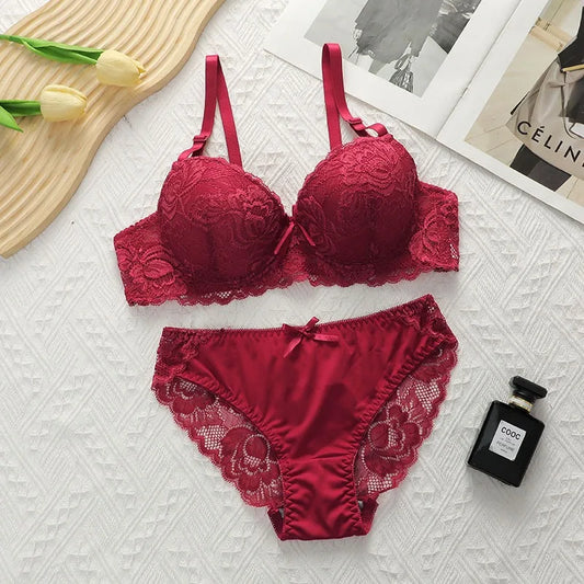 Lace Bras Set For Womens Sexy brs & panty sets Female Lingerie Embroidered 34/75 36/80 38/85 BCD Cup Underwear