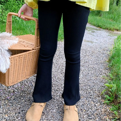 2026 Spring Summer Korean Slim Fit Girls' Flared Pants Stylish Long Pants for Toddler Girls Breathable Cotton Leggings