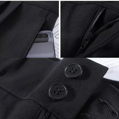 Lady Baggy High Waist Suit Pants Women Classic Designer Straight Leg Trousers Girls Fashion Casual Daily Slacks