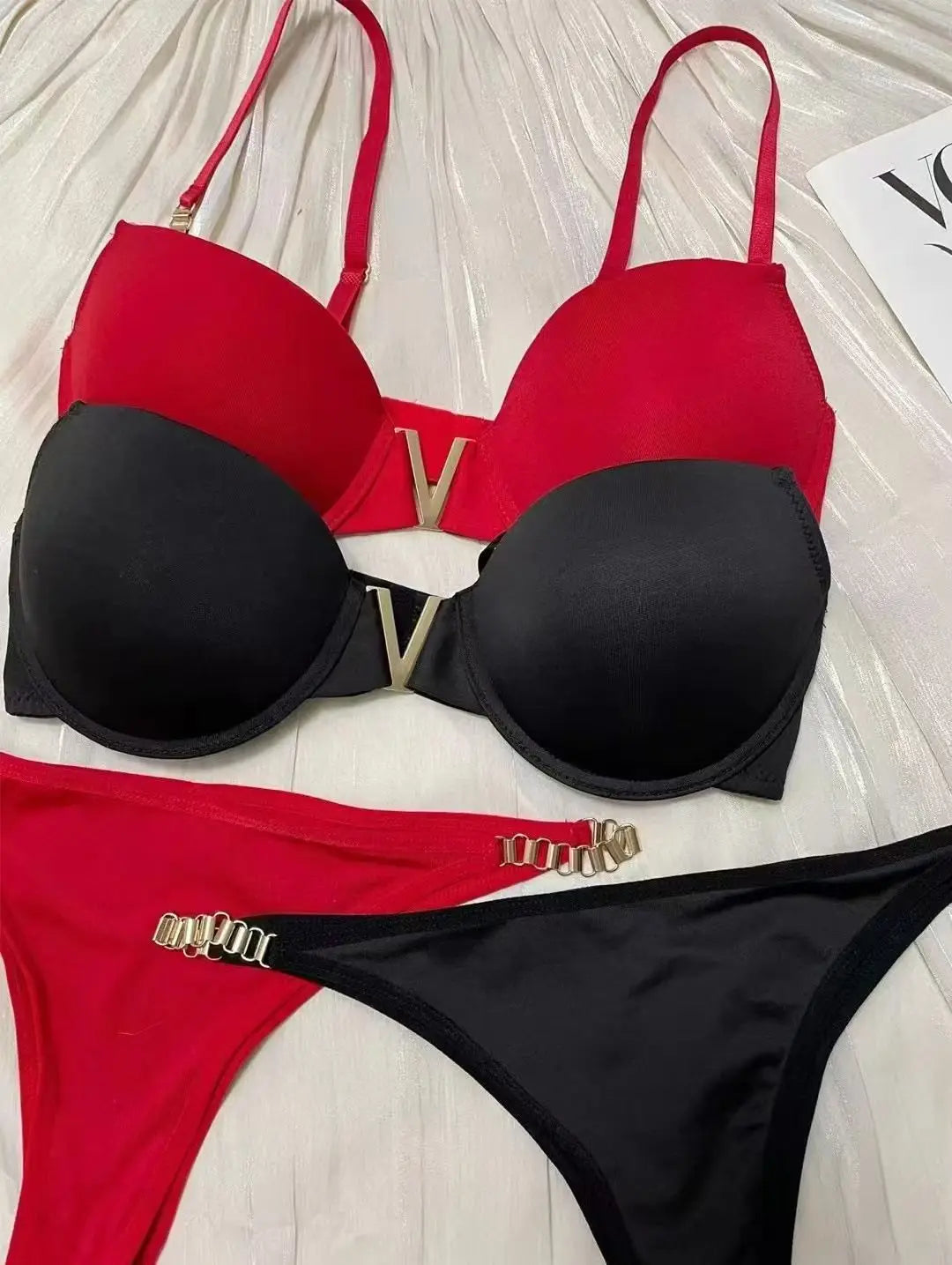 Fashion Sexy Bra Set Girls Women Comfortable Push Up Underwear Set Circular Trim Strap Bras Lingerie Panty Sets