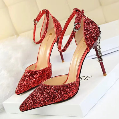 BIGTREE Shoes Heels 2026 New Woman Pumps Sequins High Heels Women Shoes Fashion Ladies Shoes Gold Sliver Stiletto Heels Sandals