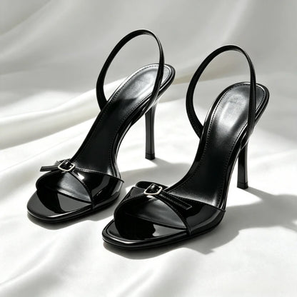 Front Metal Buckle Strap Design High Heel Sandals Women Fashion Open Toe Slingback Heels for Ladies Summer Elegant Women's Shoes