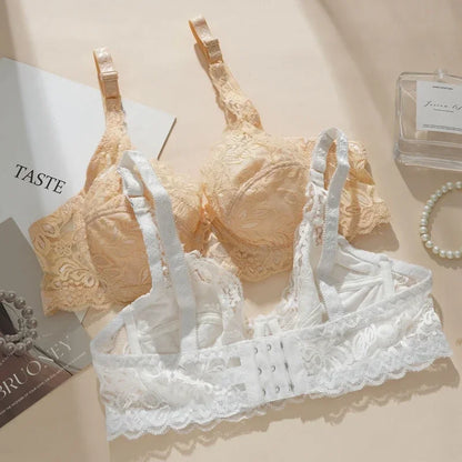 Sexy Lace Thin Bras Plus Size 36-44B/C Cup Women's Push Up Bra Breathable Comfortable Bralette French Deep V Female Underwear