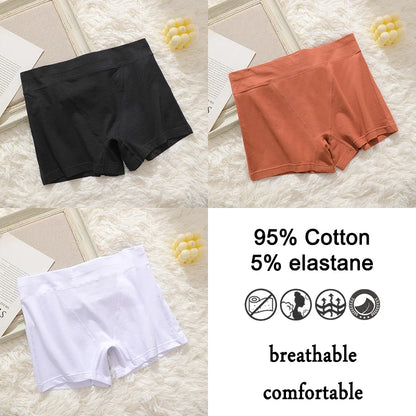 FINETOO 3Pcs Women Sexy Body Shaping Cotton Safety Boxer Shorts Skin Friendly Soft Cotton Fabric Panties Daily Wear Underwear