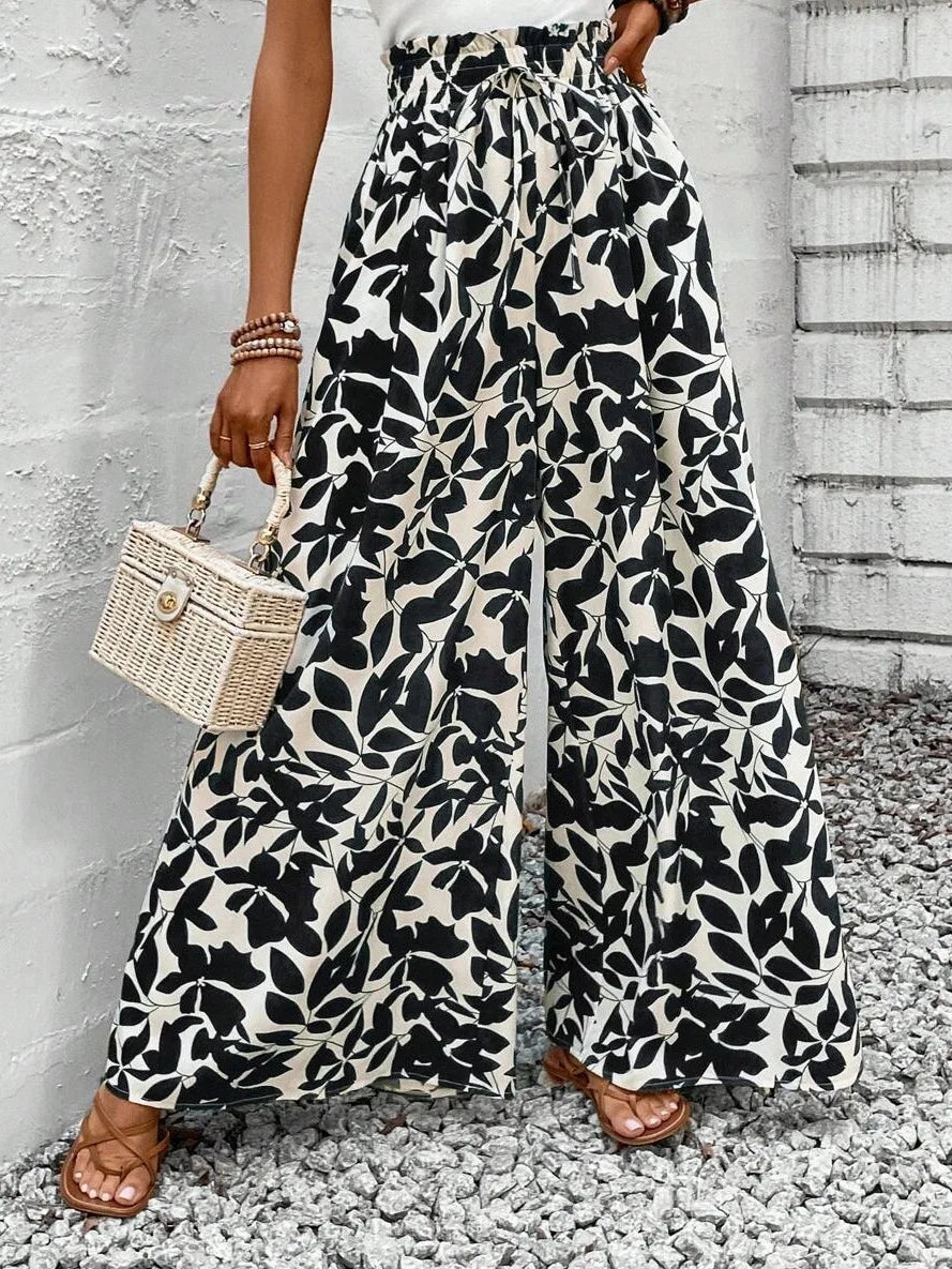 New Style Skirt Waist-length Culottes Women's Summer Long Draped with Large Hem Pants