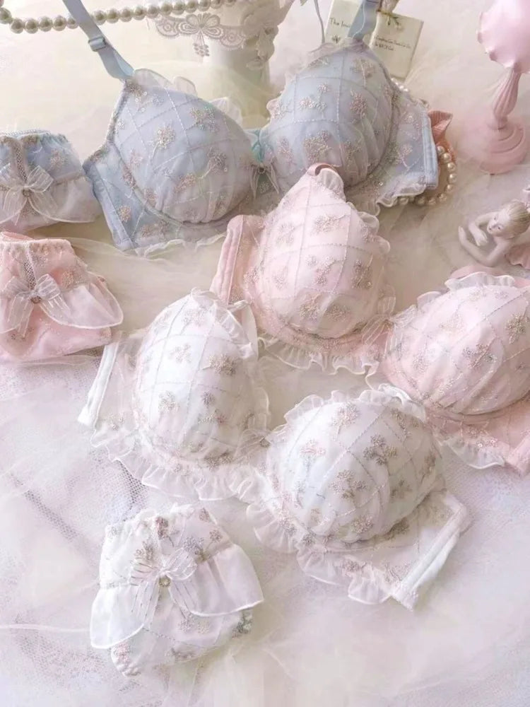 Women Babydoll Lingerie Set Sheer See Through Mesh Chemise Push Up Bra Garter Thong Cute Maid Costume S-XL  Womens Lingerie Set