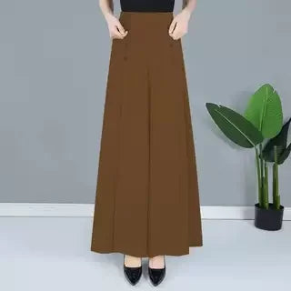 Ladies Ice Silk Wide Leg Pants Draped Thin Summer New Sle Casual High Waist Long Trousers for Middle-Aged Mothers