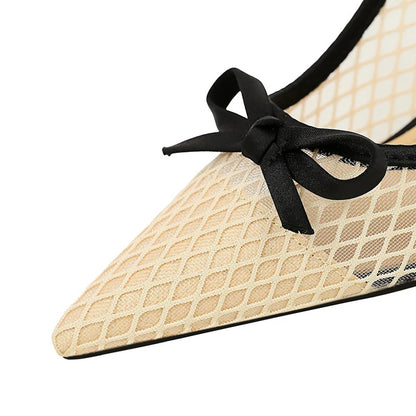 BIGTREE Shoes Mesh Lace Women Pumps Bowknot High Heels 9.5 Cm Stiletto Sexy Party Shoes Luxury Banquet Shoes Ladies Pumps 2026
