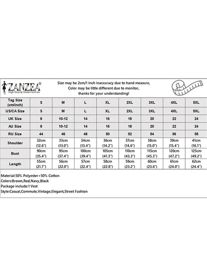 ZANZEA Womens Fashion Striped Waistcoat 2025 Summer Elegant Lapel Sleeveless Vests Tops Commute Office Lightweight Tank Tops