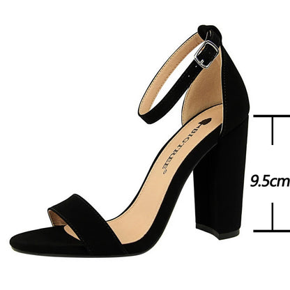 BIGTREE Shoes Sexy High Heels Women Pumps Block Heels Women Sandals Suede Women Heels Female Shoes High Heeled Sandals Summer