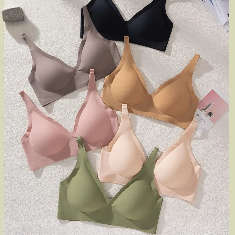 4Pcs/Set Seamless Bras For Women Wireless Brassiere Soft Padded Underwear Female Push Up Underwear Sexy Lingerie Intimates