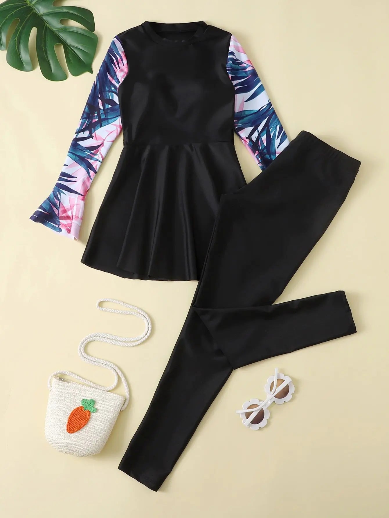 2026 Girls Swimsuit Long Sleeve Beach Dress & Pants Kids Swimwear Female Children's Bathers Bathing Swimming Swim Suit Beachwear