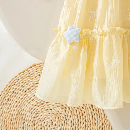 Casual Baby Clothes Korean Style Sweet Pink Baby Girl Suspender Dress Summer Birthday Party Gift Toddler Princess Dress