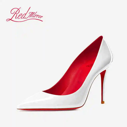 Women Heels Naked Color Women's Elegant High Heel Luxury Black Shoes Woman 2026 Red Shiny Bottoms Pointed Toe Party Ladies Women