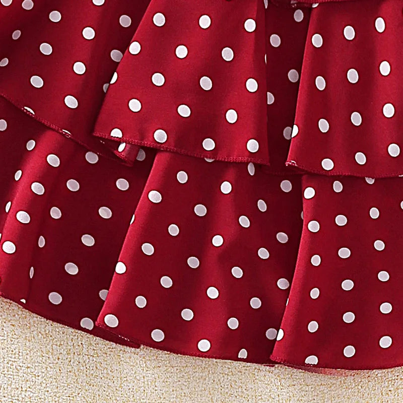 Princess Dress for Kids 4-12 Years Summer Polka Dot Cake Dress For Girls Formal Dresses Birthday Hosting Party Beach Vacation