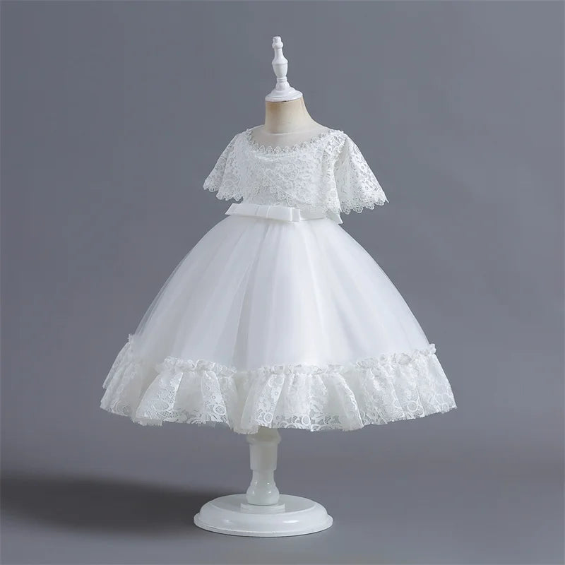New Kids Girl Pink Ball Gown Christmas Birthday Party Ceremony Dresses For Girls Baby Girl 3-12 Year Mesh Princess Dress