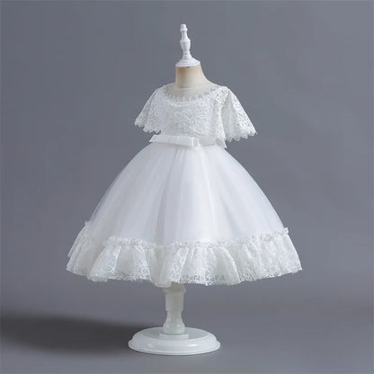 New Kids Girl Pink Ball Gown Christmas Birthday Party Ceremony Dresses For Girls Baby Girl 3-12 Year Mesh Princess Dress