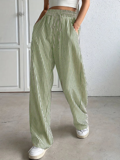 Women's Best-Selling Striped Casual Straight-Leg Pants