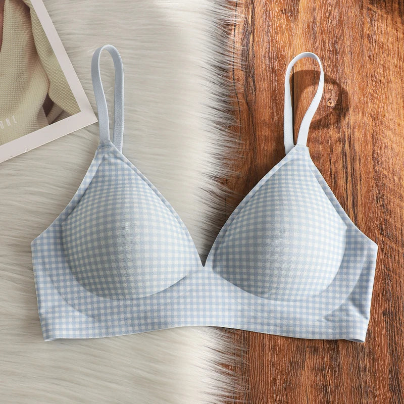 Everyday Wireless Bra for Set Women Seamless Cool Summer Bralette Thin Push Up Gather Small Chest Breathable T-Shirt Bra MOYISU