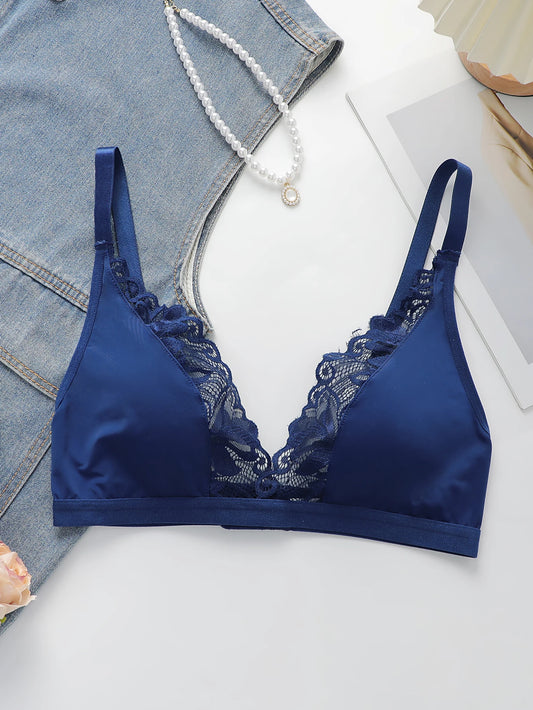 wire-free Deep V-neck Brassiere Sexy Lace Lingerie Underwear Comfortable Bra multicolored Women Everyday Bralette sizeS-XL A1123