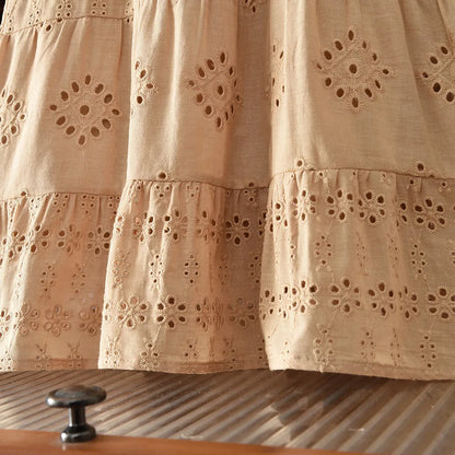 2026 Kids Clothing Korean Dress for Girls Solid Color Lace Hollow-out Suspenders Dresses Plain Cotton Girls Summer Clothes