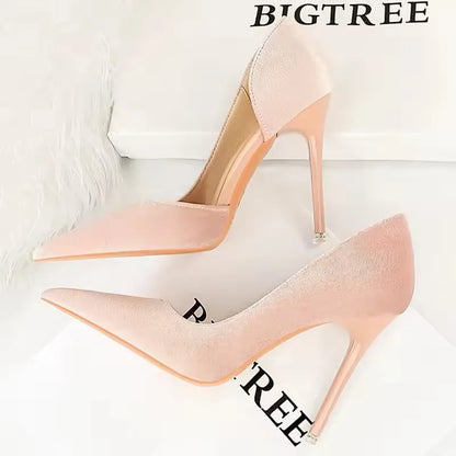 BIGTREE Shoes Purple Women Pumps Design Suede High Heels Sexy Party Shoes Stilettos Lady Heels Luxury Pumps Shoes Large Size 43
