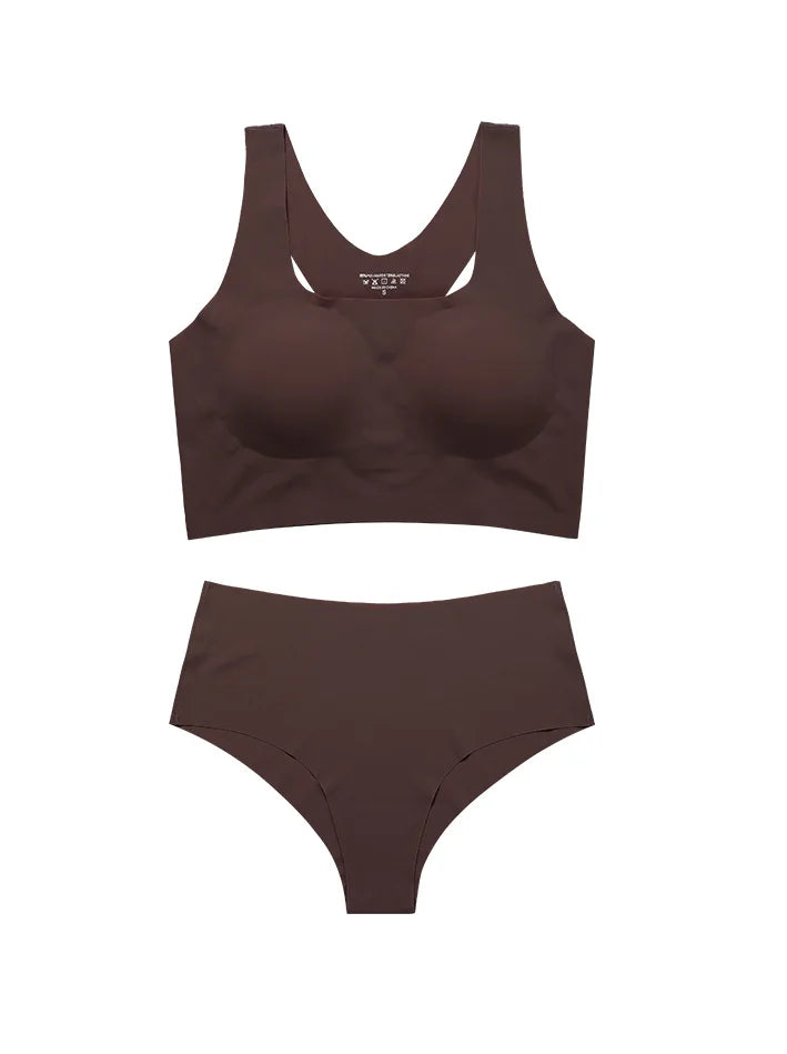 Women Wireless Bra Custom Bra And Shorts Sets Reggiseno Senza Cuciture Removeable Padded Seamless Bra Set