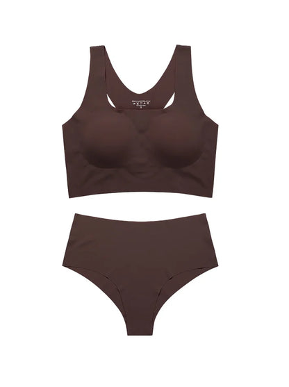 Women Wireless Bra Custom Bra And Shorts Sets Reggiseno Senza Cuciture Removeable Padded Seamless Bra Set