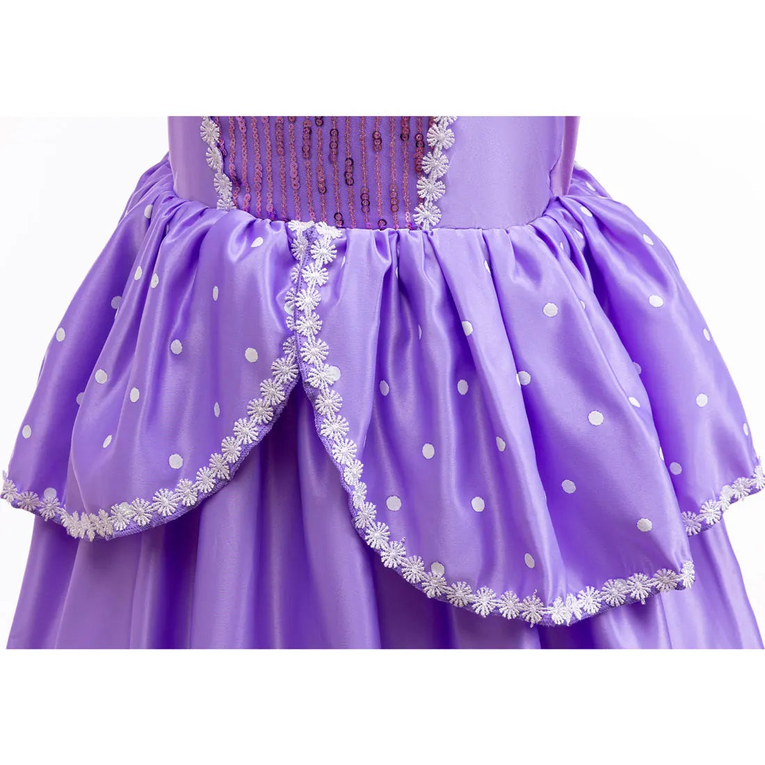 2026 Disney Sofia Princess Dress For Girl Summer Dress Birthday Carnival Party Sophia Sleeve Fluffy Ball Dress + Accessories