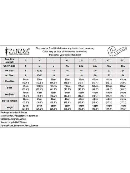 ZANZEA Elegant Women's Blouses Fashion O-Neck Floral Chiffon Sleeve Patchwork Loose Tops 2026 Spring Summer Woman Clothes S-3XL