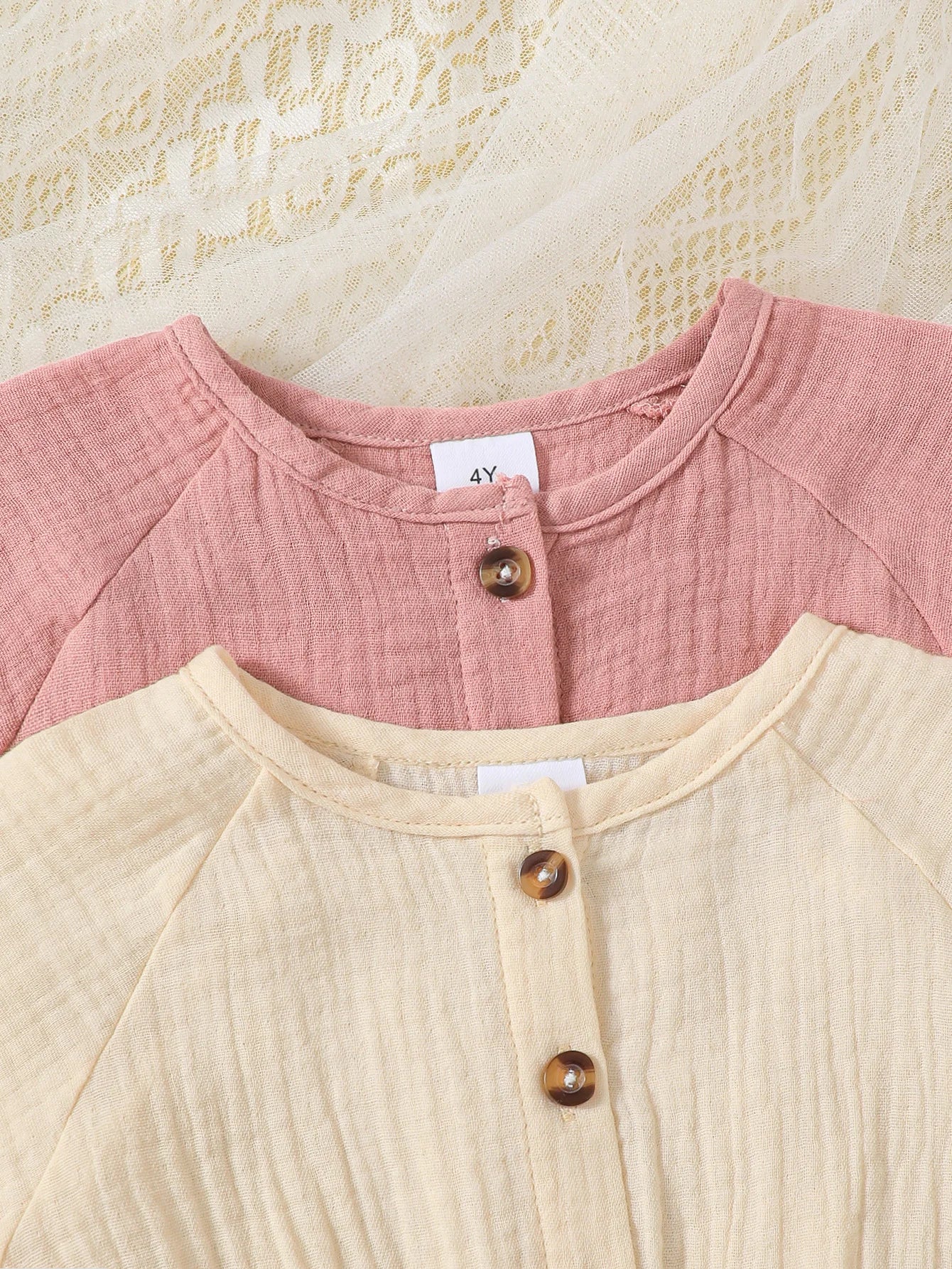 2-Pack Girls Solid Color Short Sleeve round Neck Casual Comfortable Dress Suitable for Spring/Summer Daily Wear