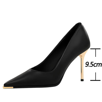 BIGTREE Shoes New Women 9.5 Cm Heels Metal Pointed Tip Women Pumps Quality High Heels Stiletto Luxury Pumps Ladies Shoes 2026
