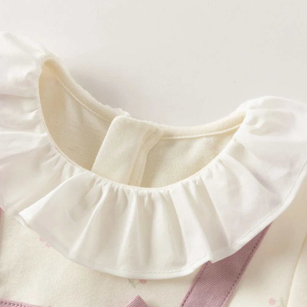 Dave Bella Girl Dresses Spring Autumn Dress Long Sleeve Cotton Sweet Bow Children Princess Clothes Elegant Charm Party DB3263030